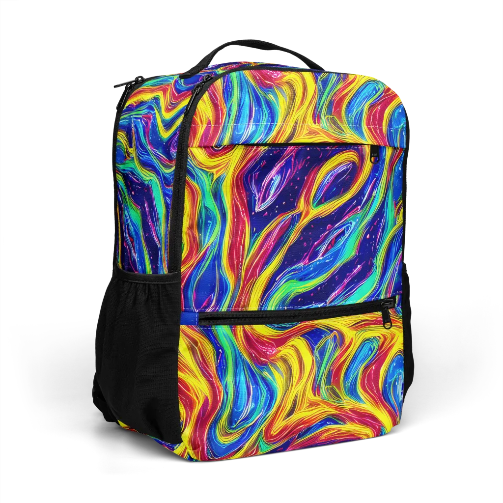 Lemon Comet Garden on Utility Backpack — Right Front