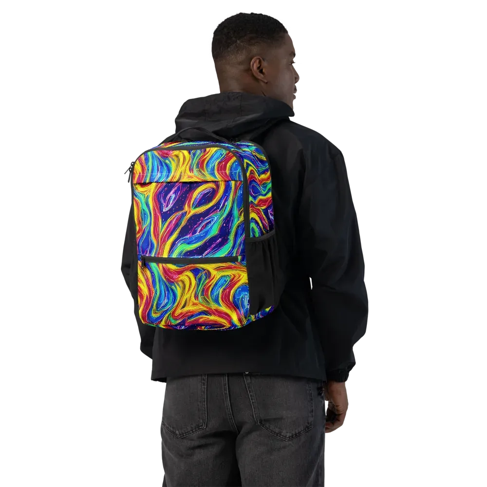 Lemon Comet Garden on Utility Backpack — Back