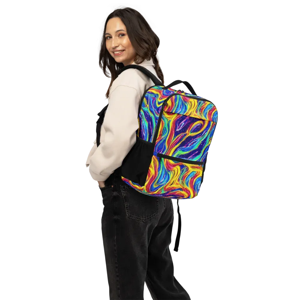 Lemon Comet Garden on Utility Backpack — Back