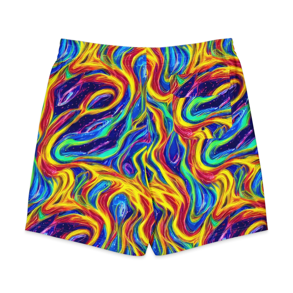 Lemon Comet Garden on Men's Board Shorts — Back