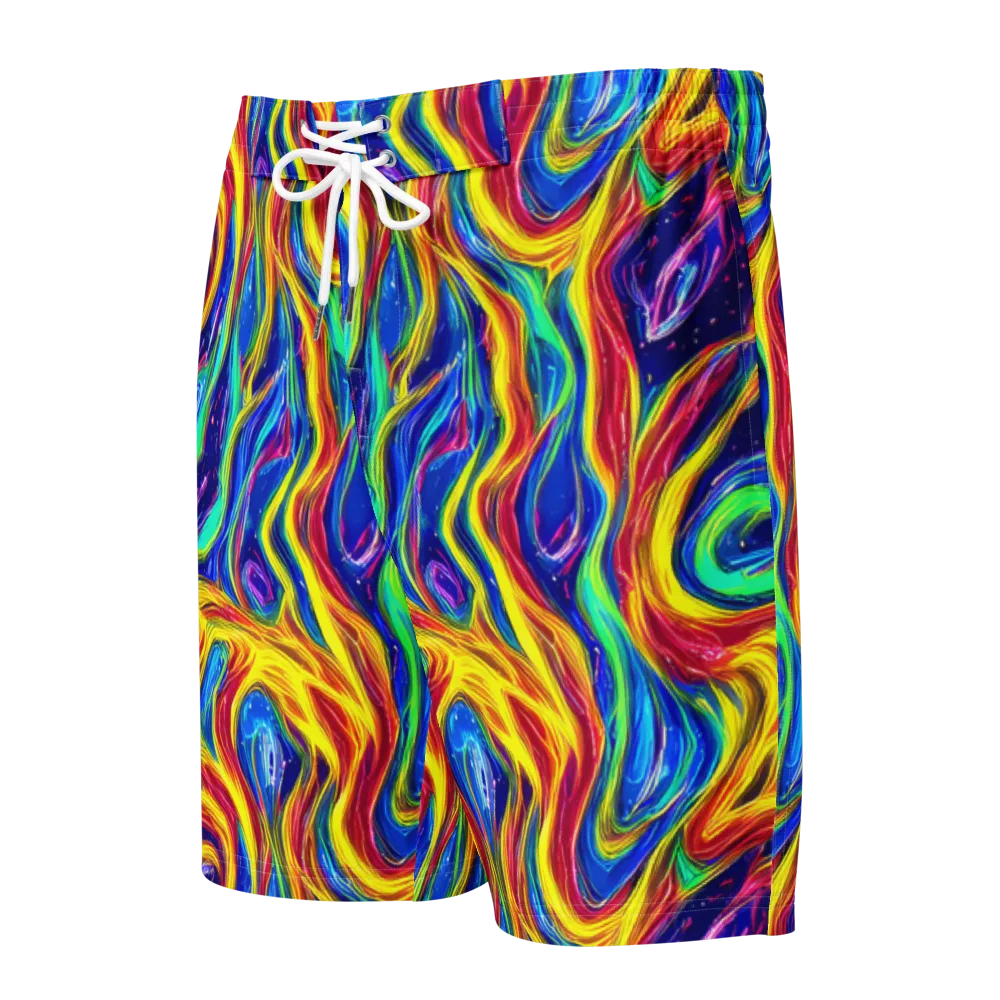 Lemon Comet Garden on Men's Board Shorts — Front