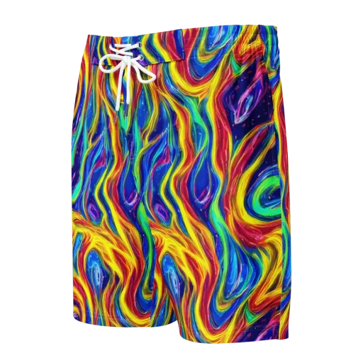 Lemon Comet Garden on a Men's Board Shorts