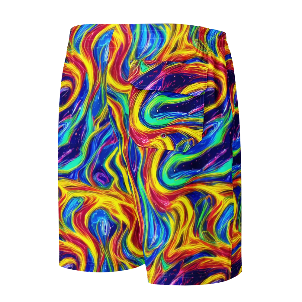 Lemon Comet Garden on Men's Board Shorts — Back