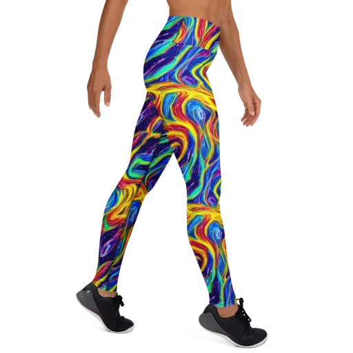 Lemon Comet Garden on a Yoga Leggings