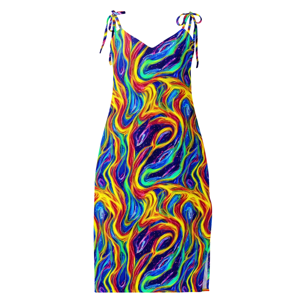 Lemon Comet Garden on Slip Dress — Front