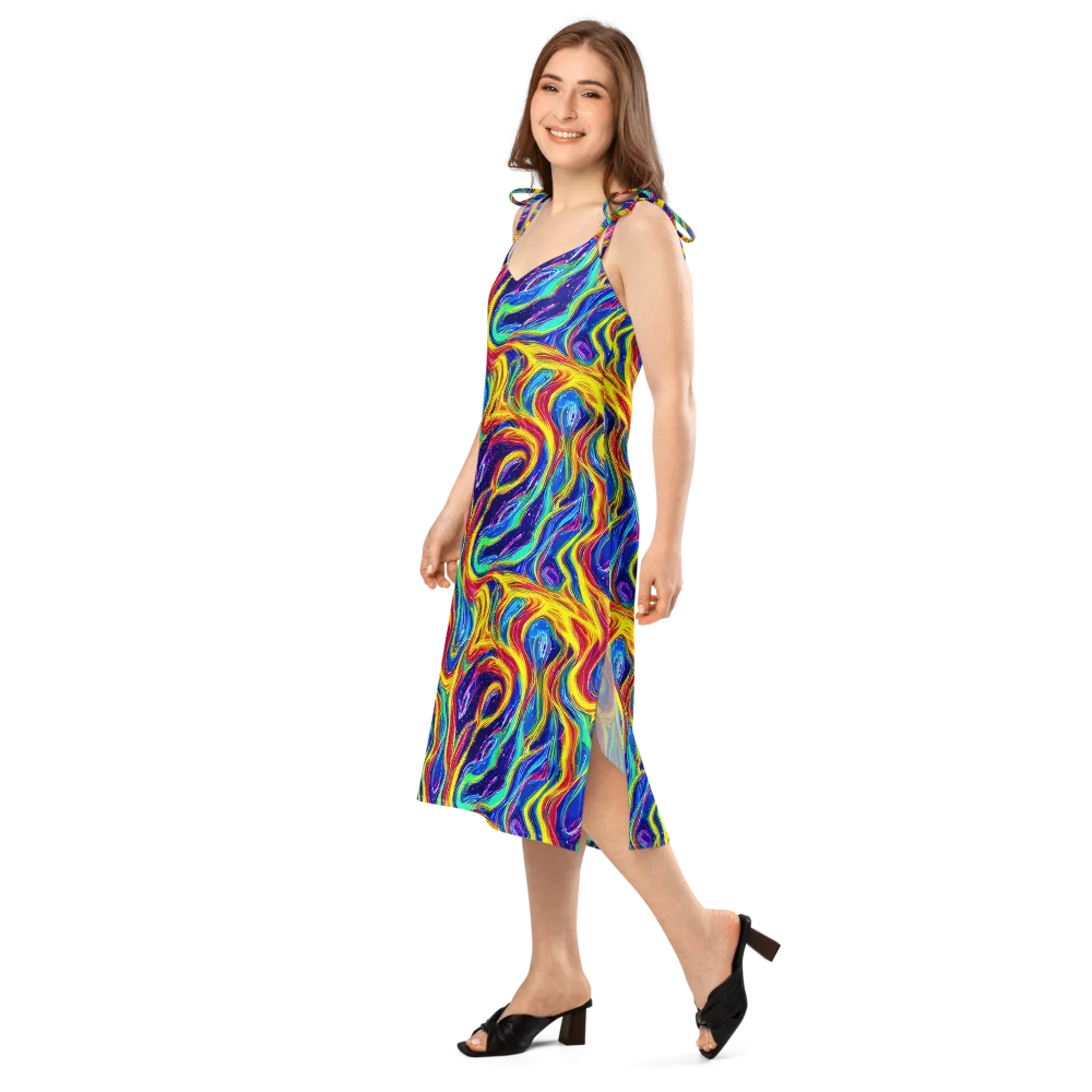 Lemon Comet Garden on Slip Dress — Left Front