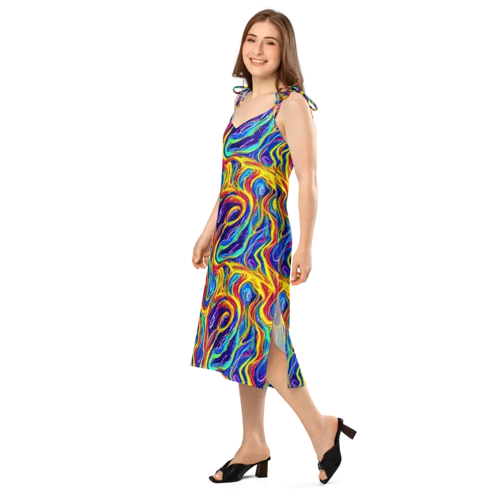 Lemon Comet Garden on Slip Dress — Left Front