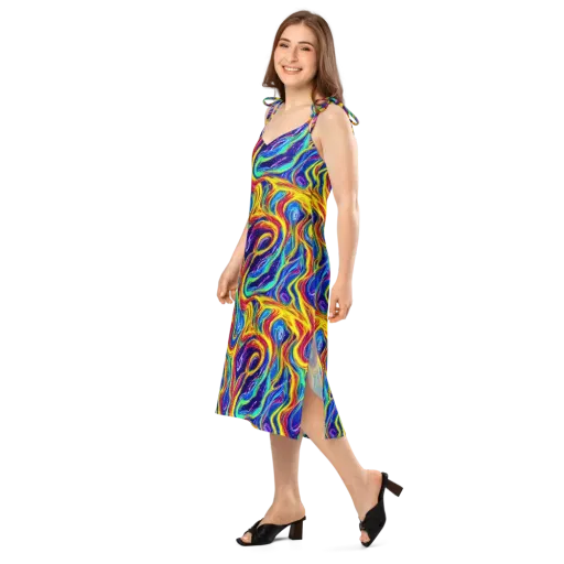 Lemon Comet Garden on a Slip Dress