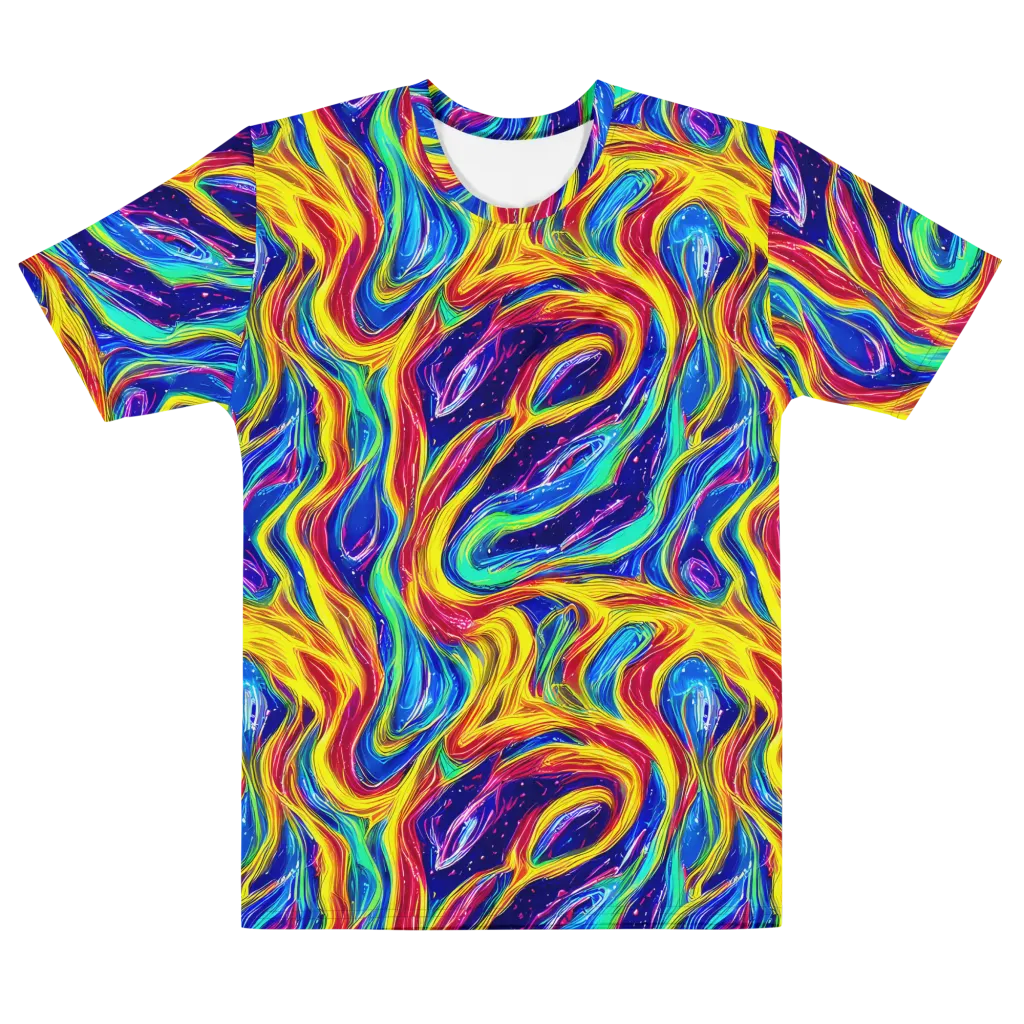 Lemon Comet Garden on Men's Cotton Crew Neck T-Shirt — Front