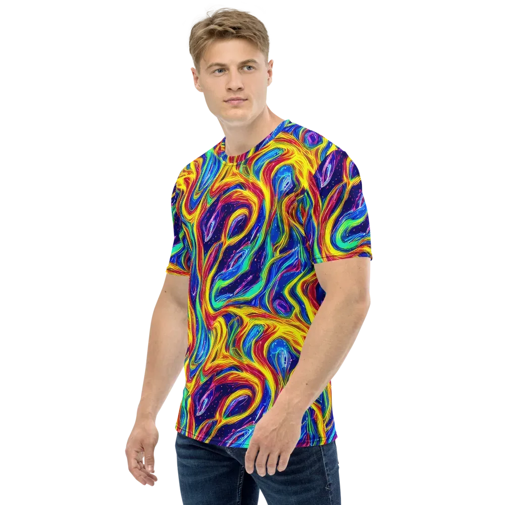 Lemon Comet Garden on Men's Crew Neck T-Shirt — Left