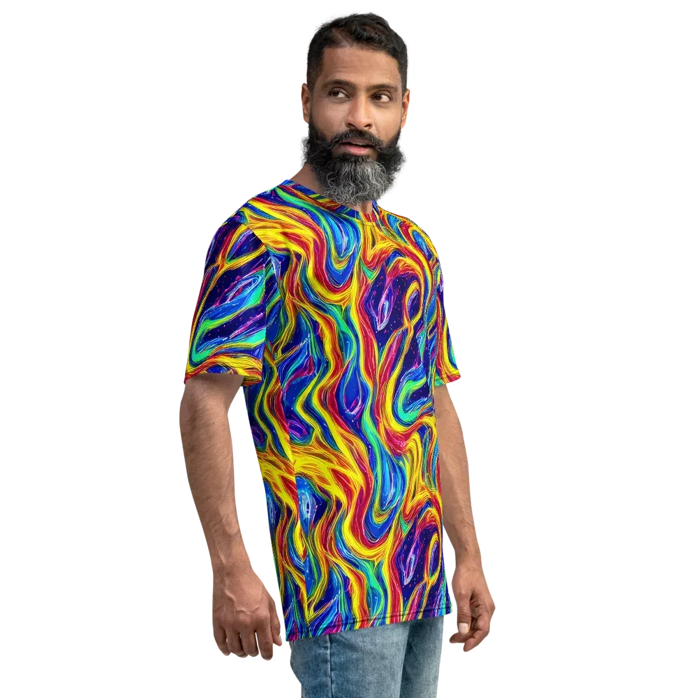 Lemon Comet Garden on Men's Crew Neck T-Shirt — Right