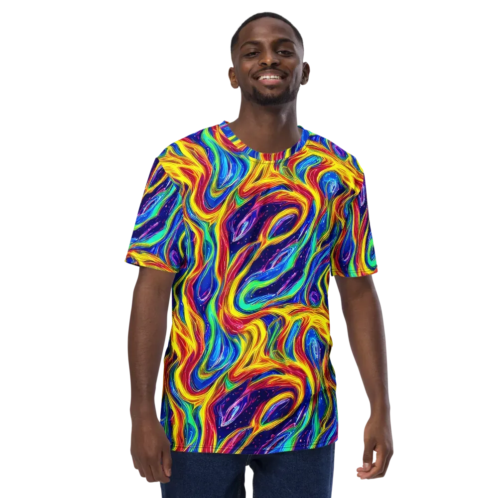 Lemon Comet Garden on Men's Crew Neck T-Shirt — Front