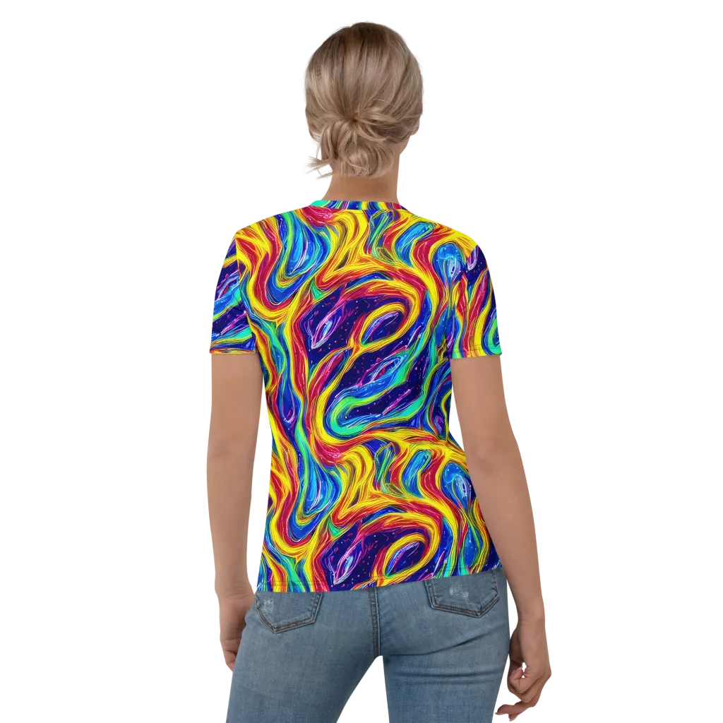 Lemon Comet Garden on Women's Crew Neck T-Shirt — Back