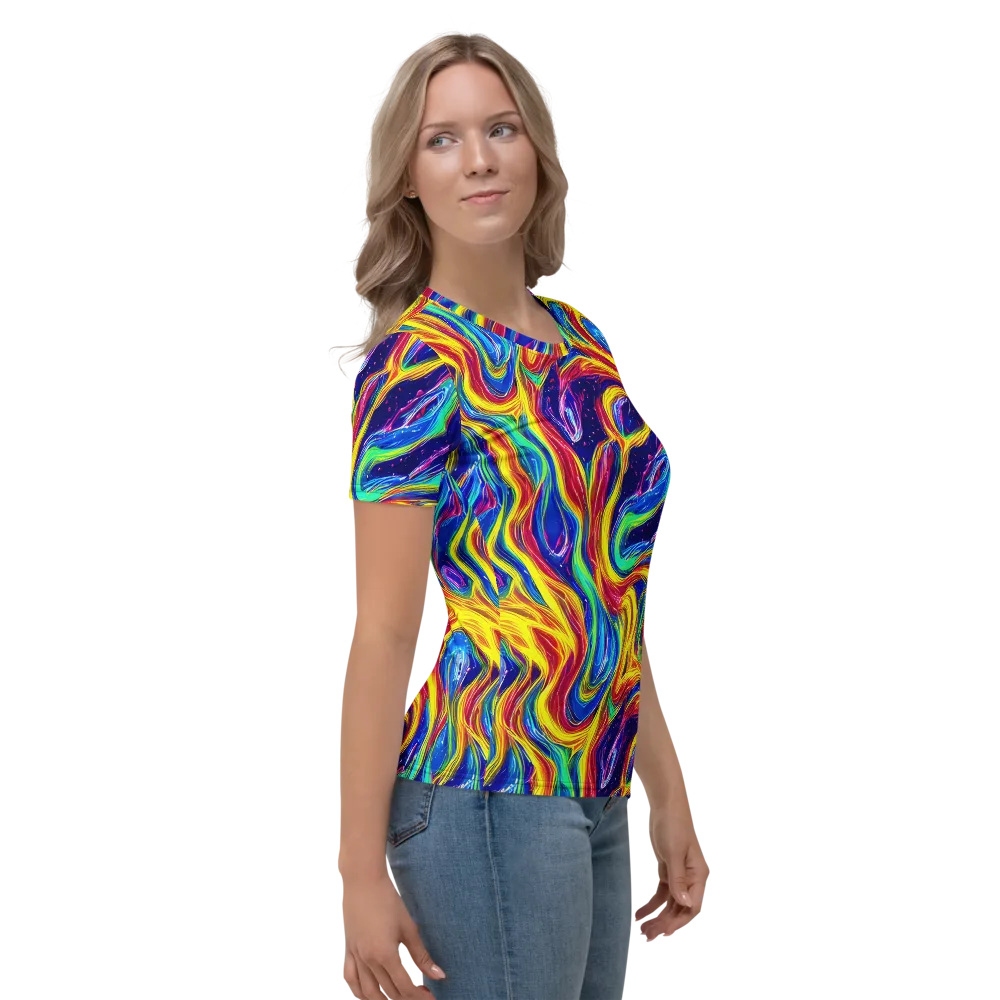 Lemon Comet Garden on Women's Crew Neck T-Shirt — Right