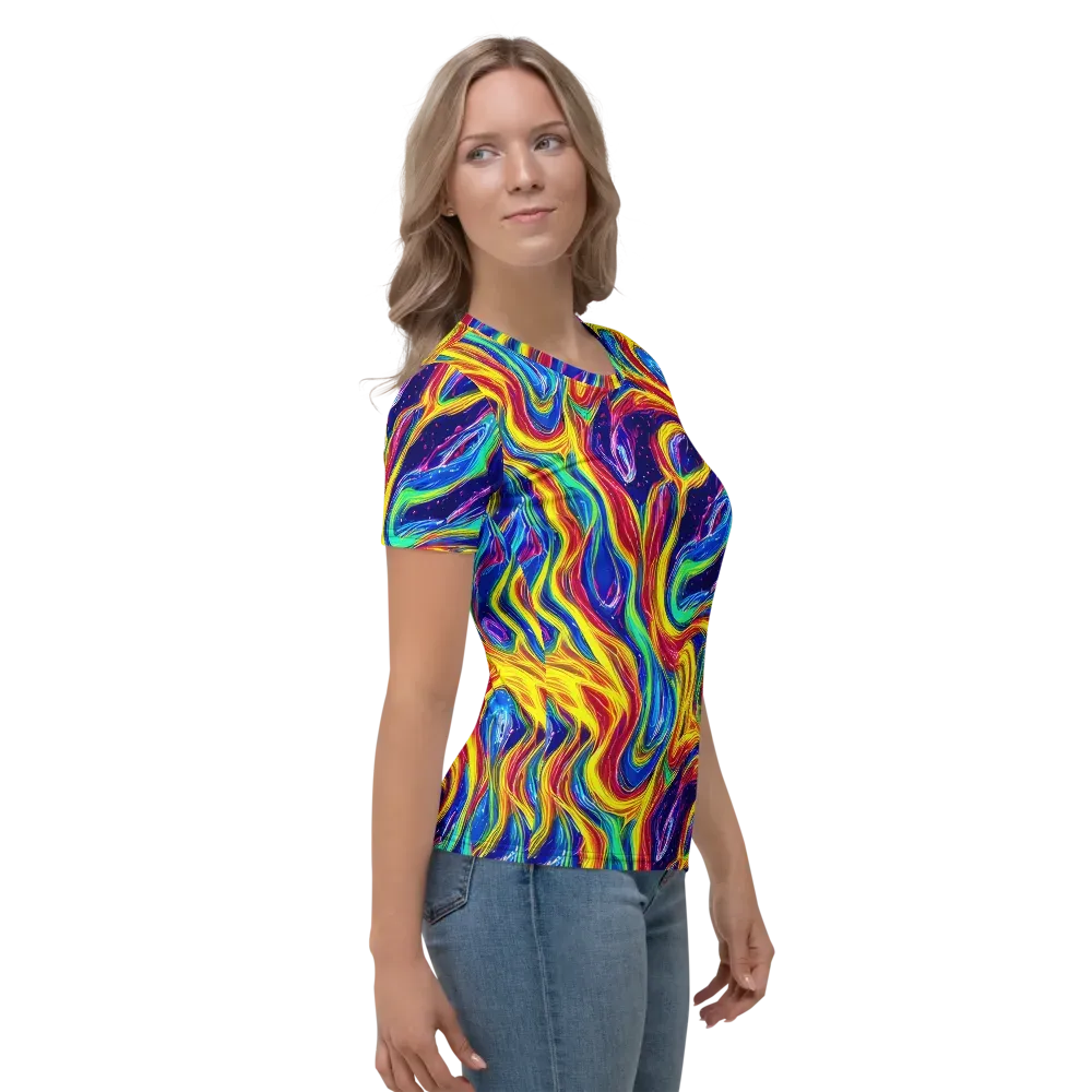 Lemon Comet Garden on Women's Crew Neck T-Shirt — Right
