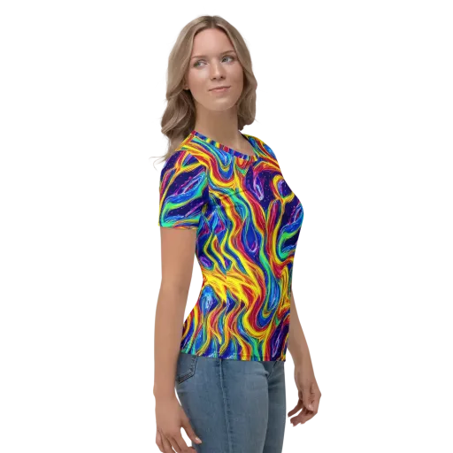 Lemon Comet Garden on a Women's Crew Neck T-Shirt