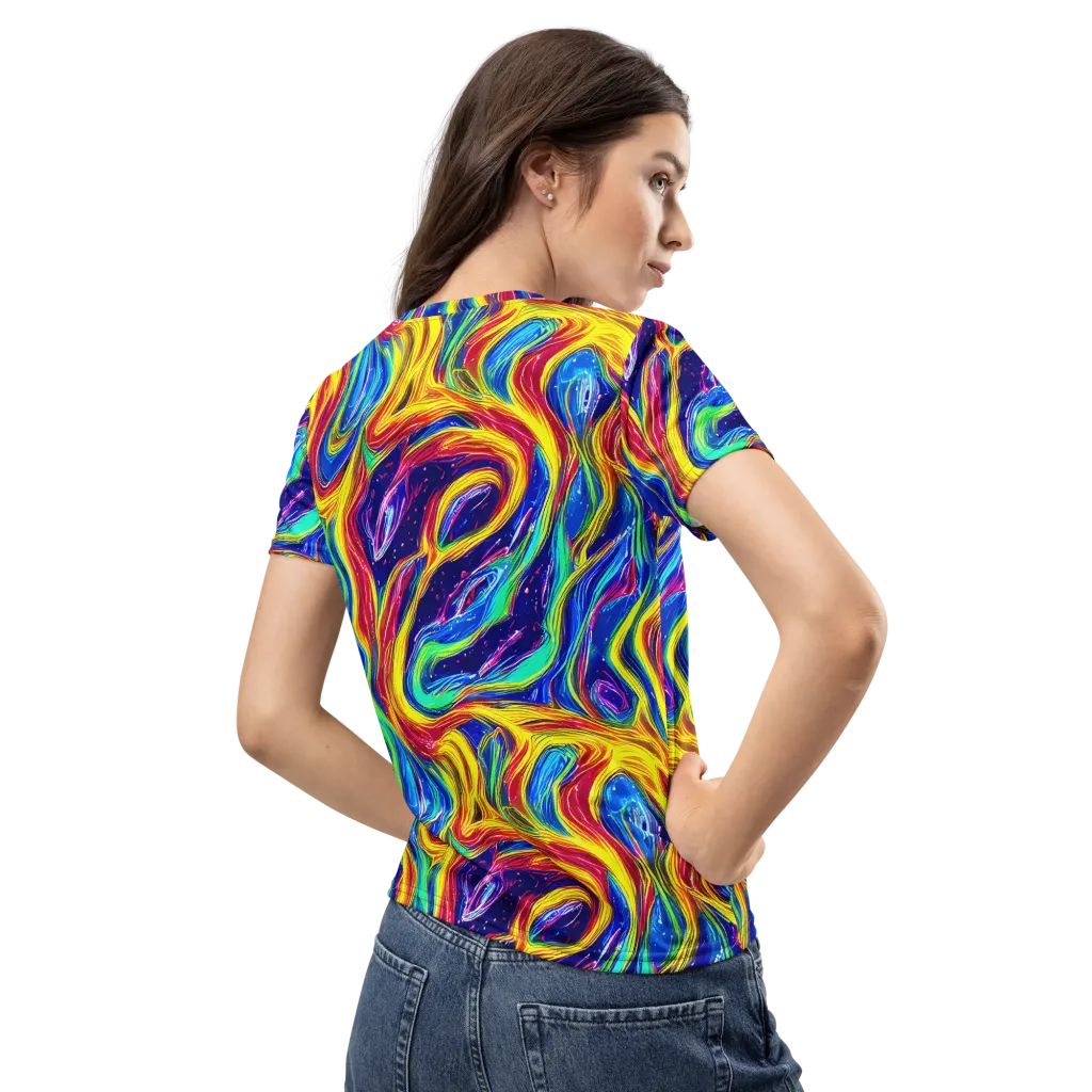 Lemon Comet Garden on Women's Crew Neck T-Shirt — Back