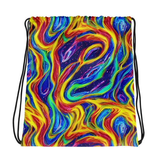 Lemon Comet Garden on a Drawstring Bag
