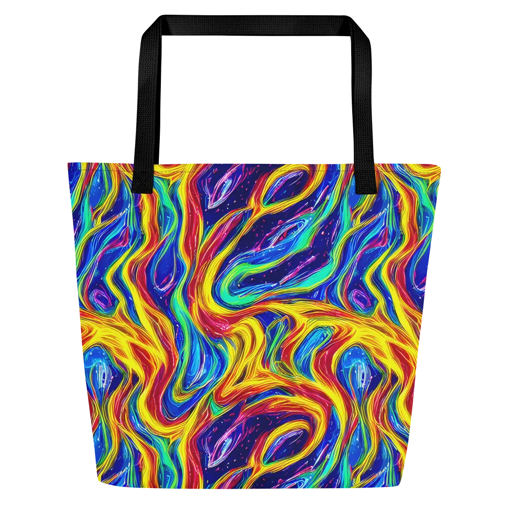 Lemon Comet Garden on Large Tote Bag W/ Pocket — Front