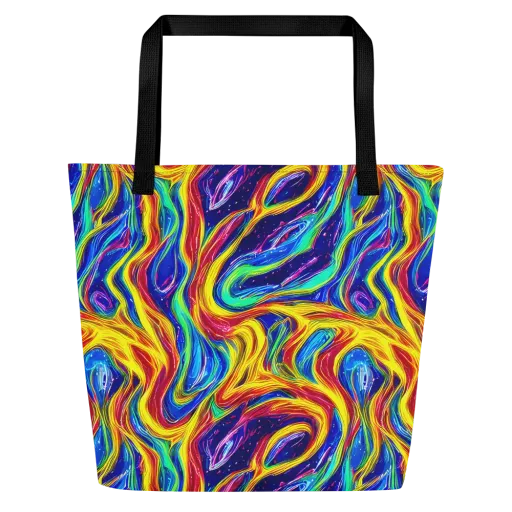 Lemon Comet Garden on a Large Tote Bag W/ Pocket