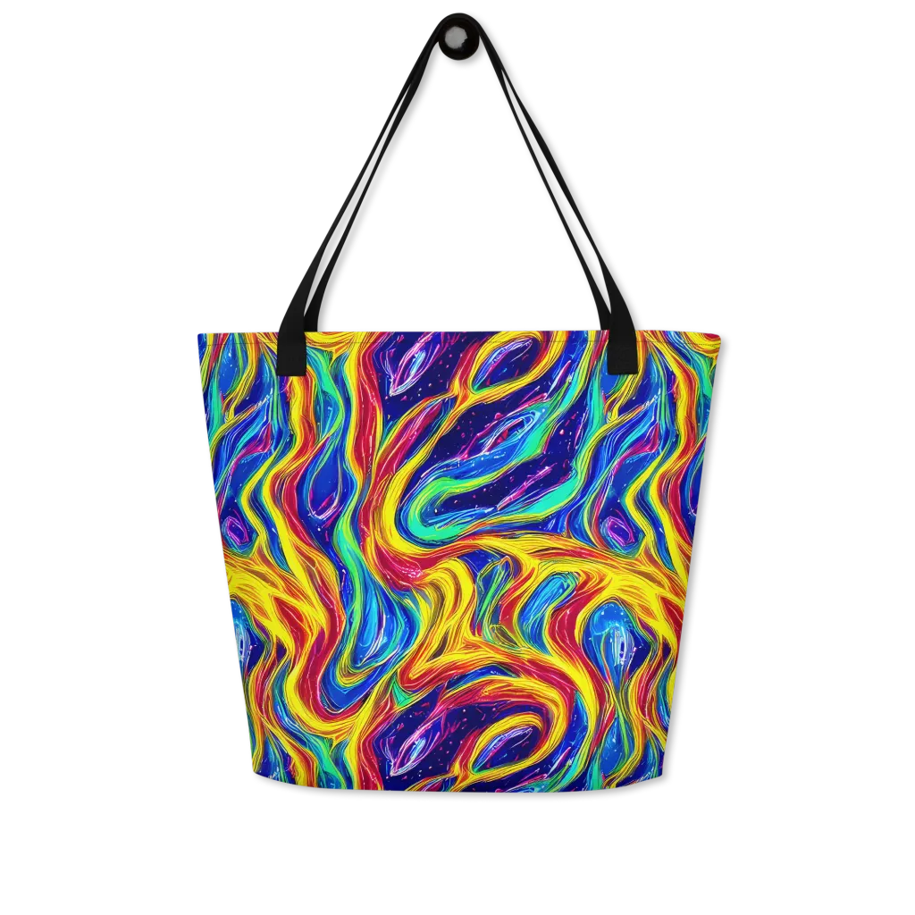 Lemon Comet Garden on Large Tote Bag W/ Pocket — Front