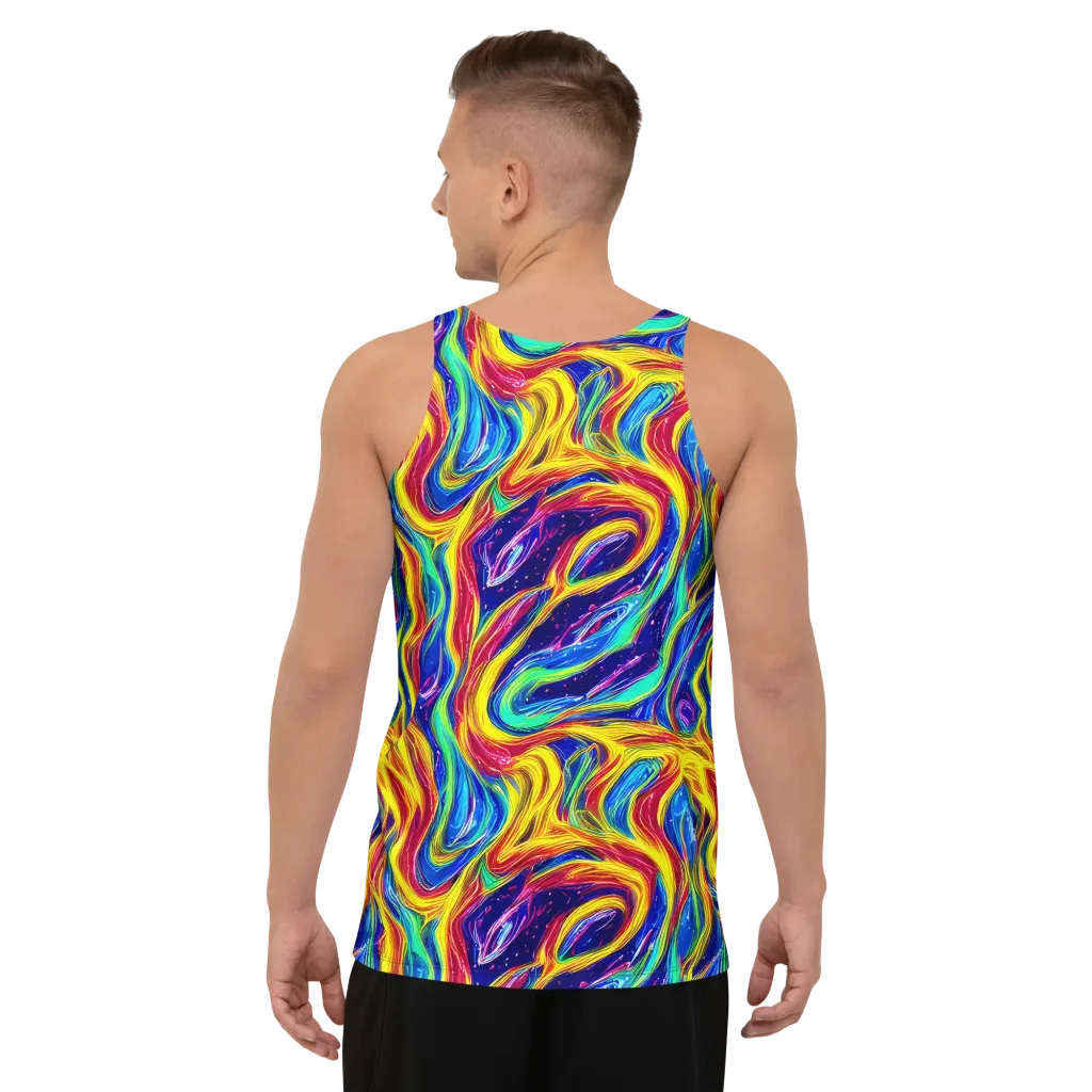Lemon Comet Garden on Men's Tank Top — Back