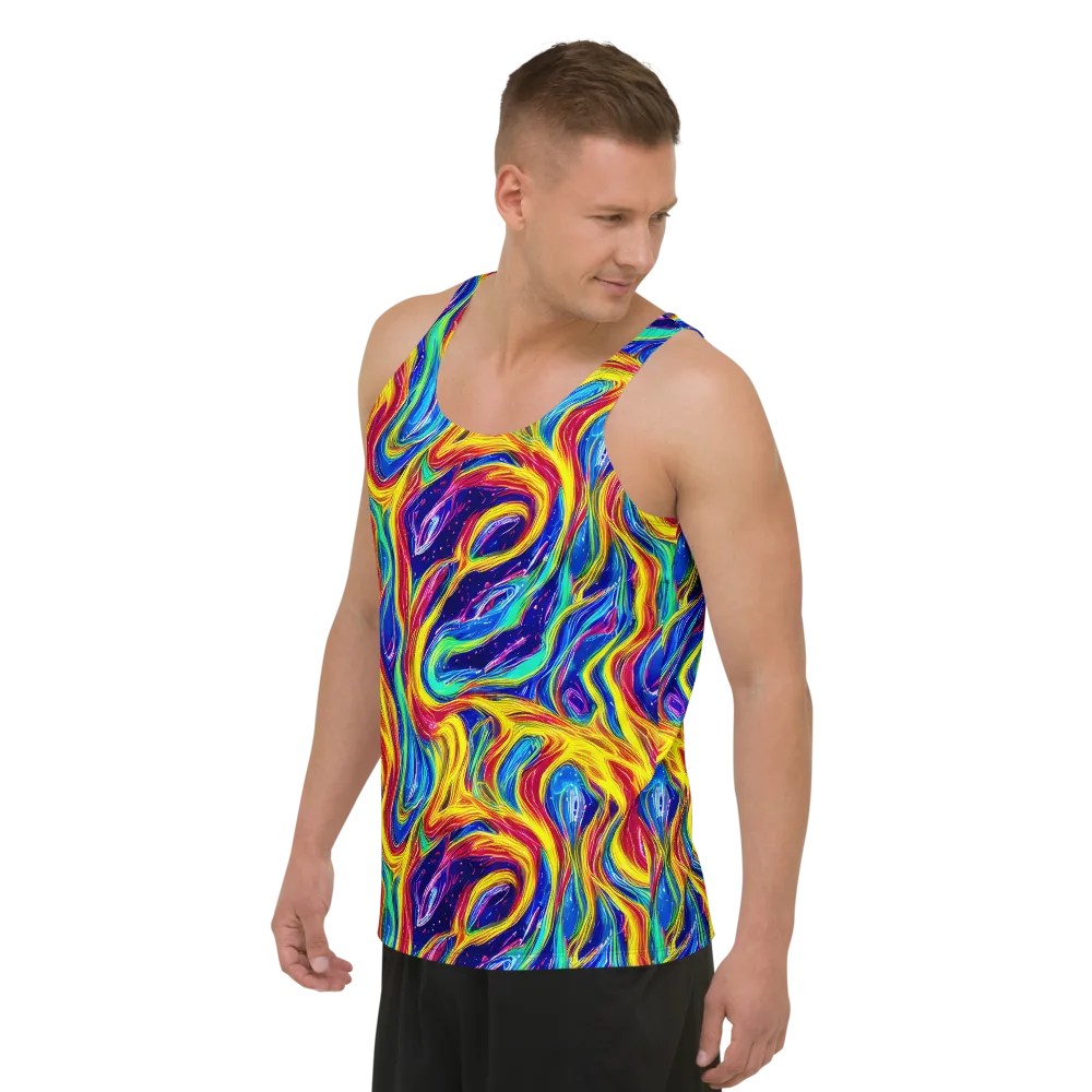 Lemon Comet Garden on Men's Tank Top — Left Front