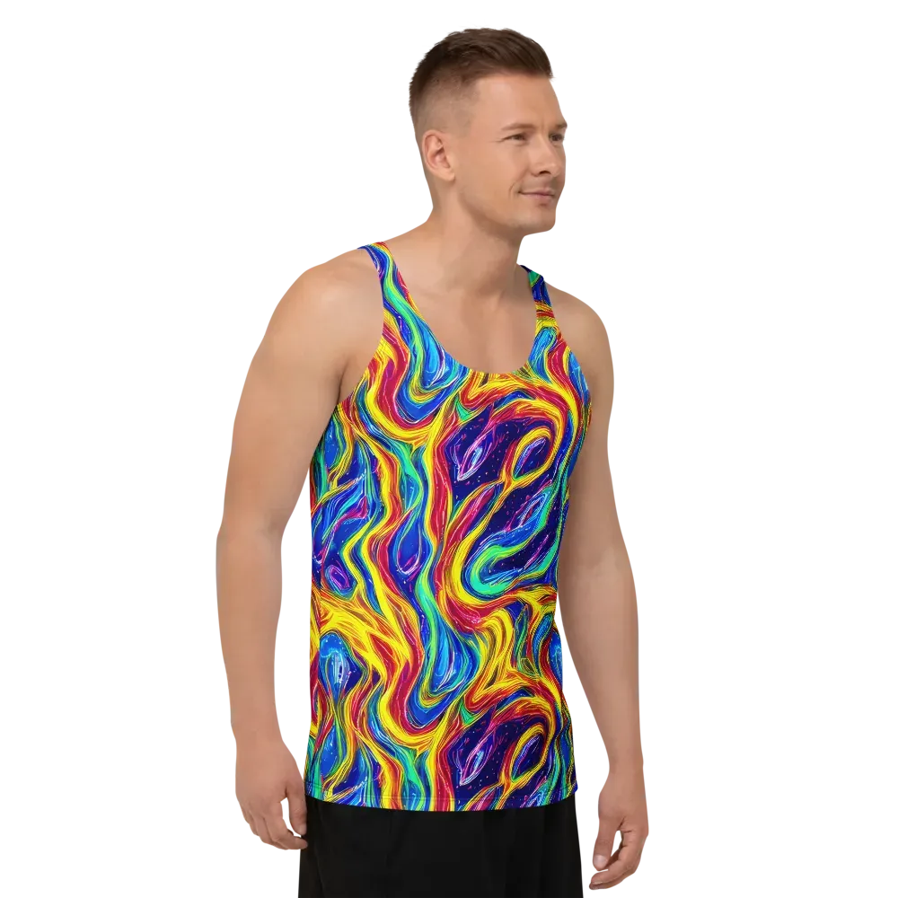 Lemon Comet Garden on Men's Tank Top — Right Front