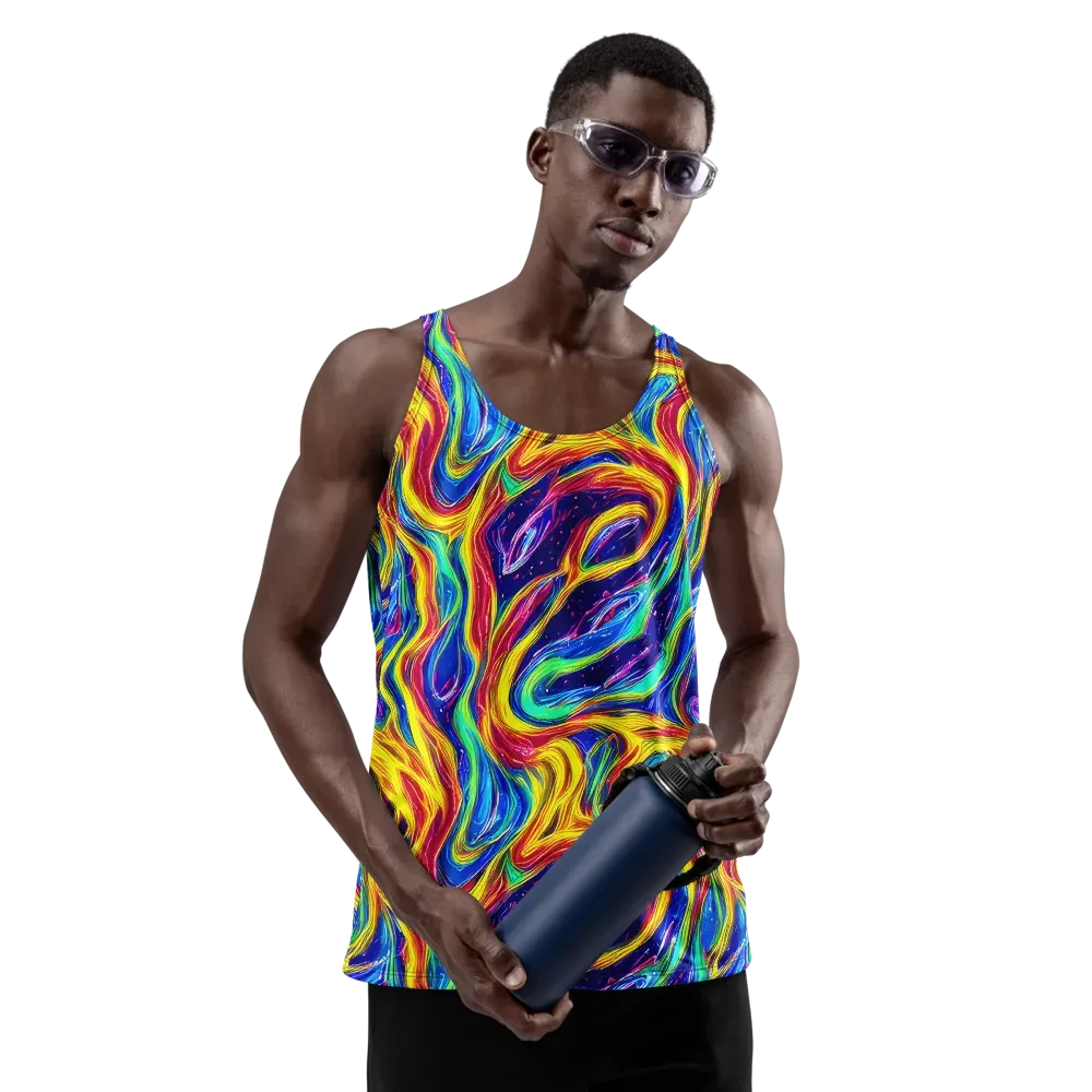 Lemon Comet Garden on Men's Tank Top — Front