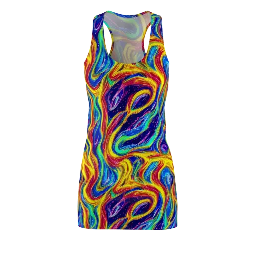 Lemon Comet Garden on a Racerback Dress