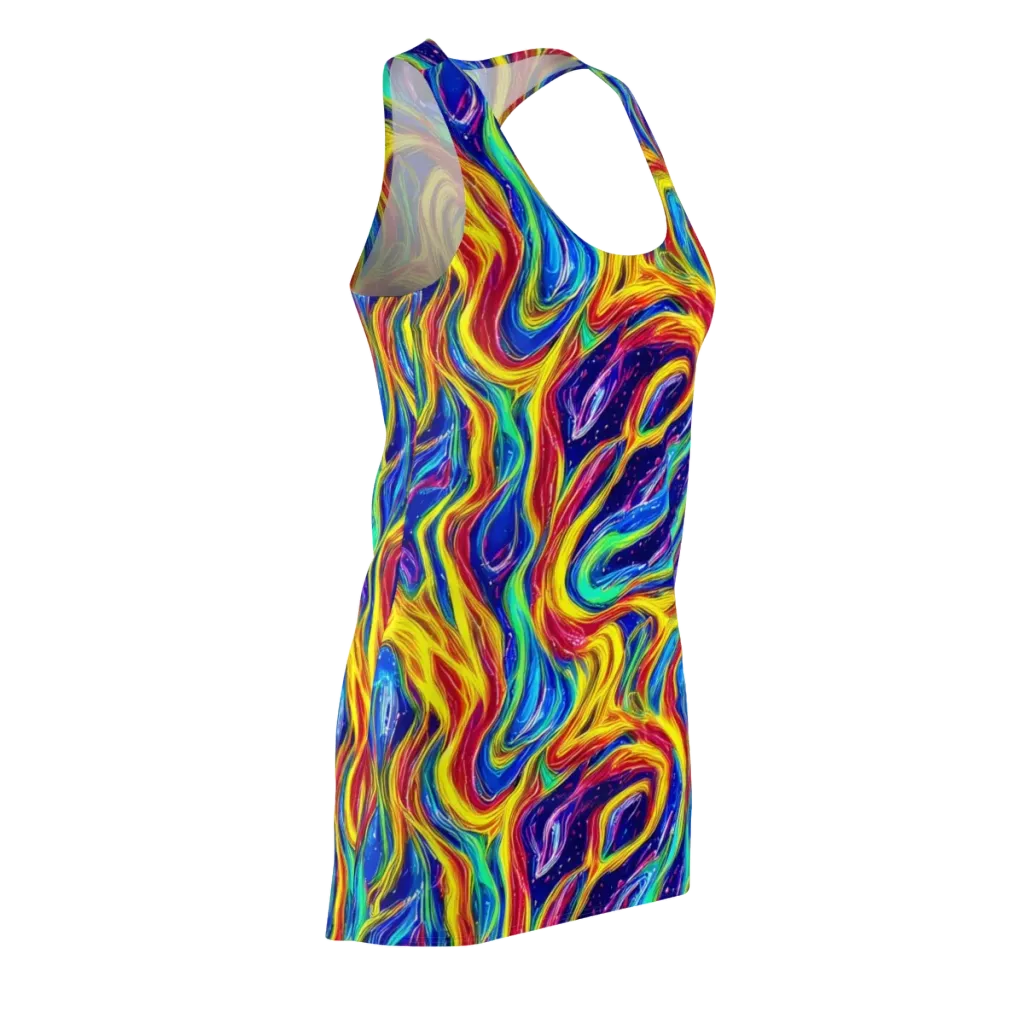 Lemon Comet Garden on Racerback Dress — Front Side