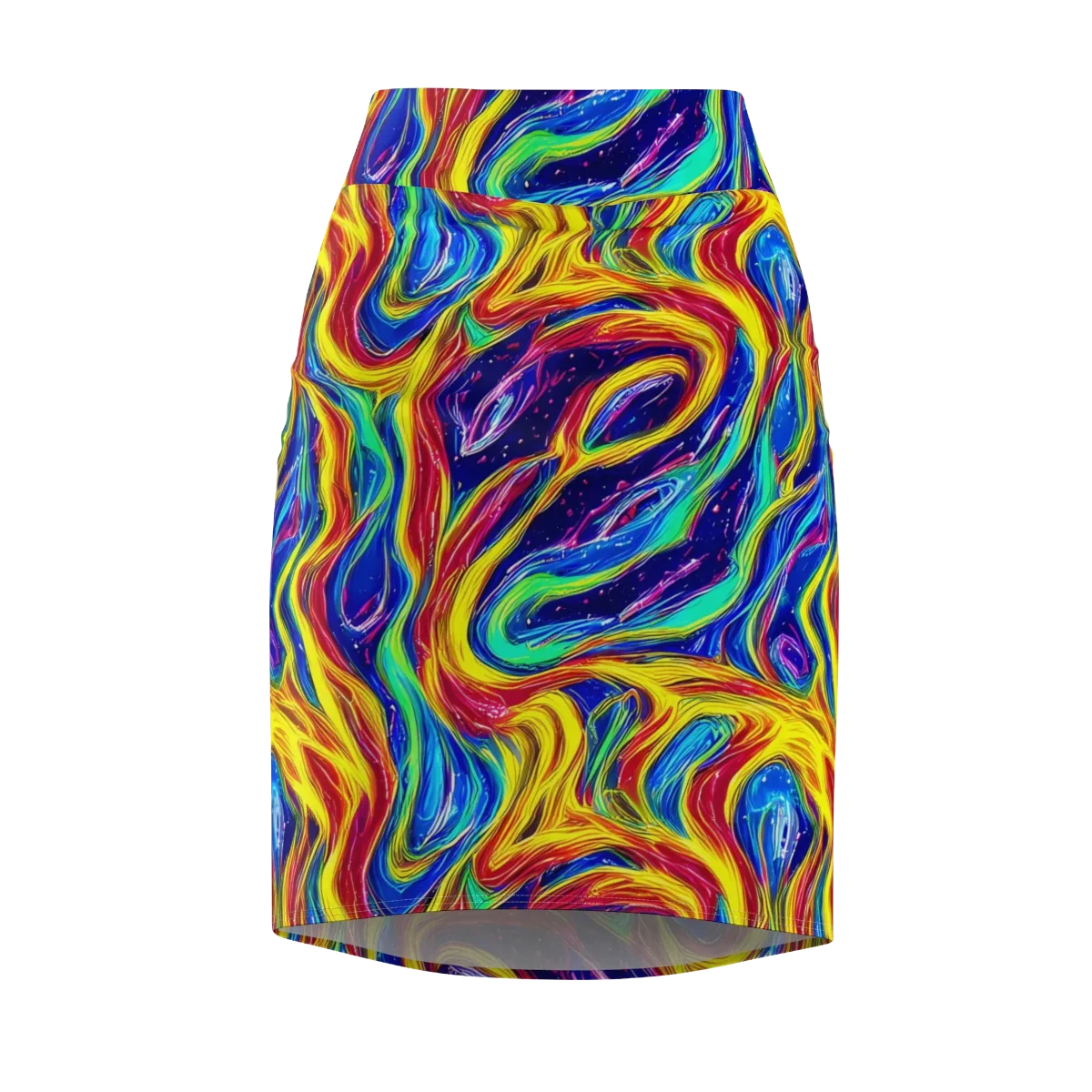 Lemon Comet Garden on Pencil Skirt — Front