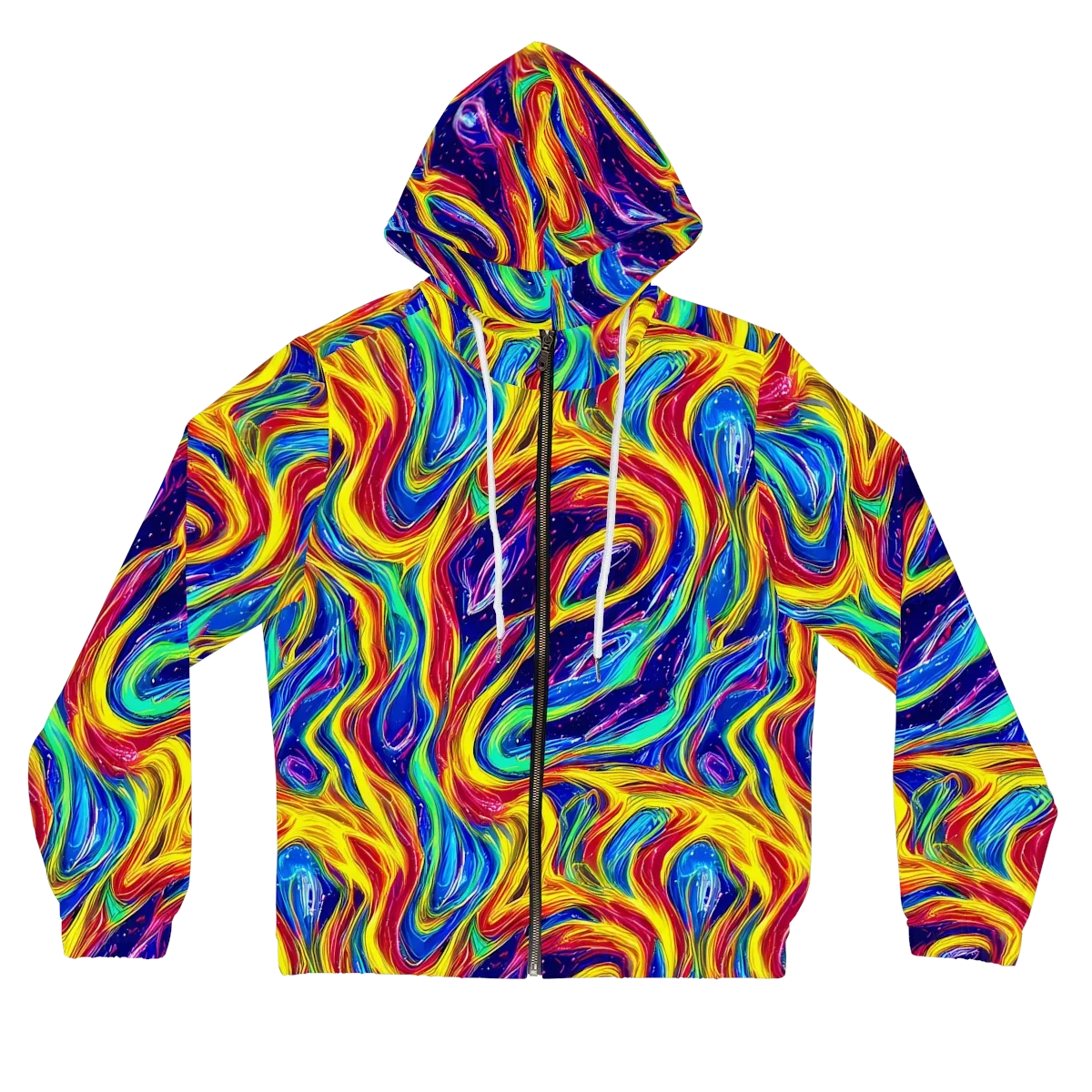 Lemon Comet Garden on Women's Full-Zip Hoodie — Front