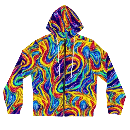 Lemon Comet Garden on a Women's Full-Zip Hoodie