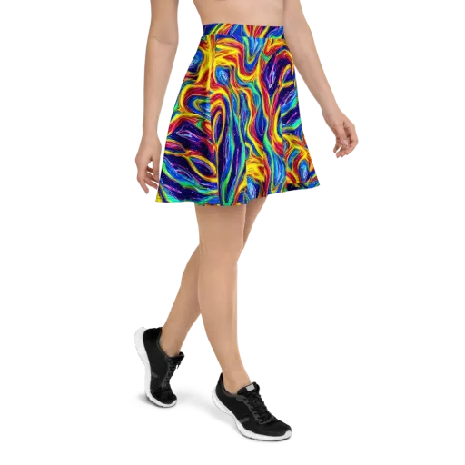 Lemon Comet Garden on a Skater Skirt