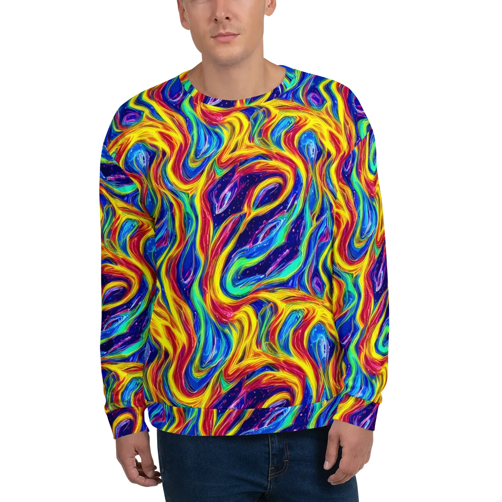 Lemon Comet Garden on Sweatshirt — Front