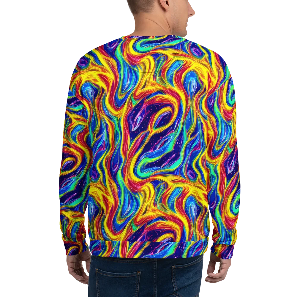 Lemon Comet Garden on Sweatshirt — Back