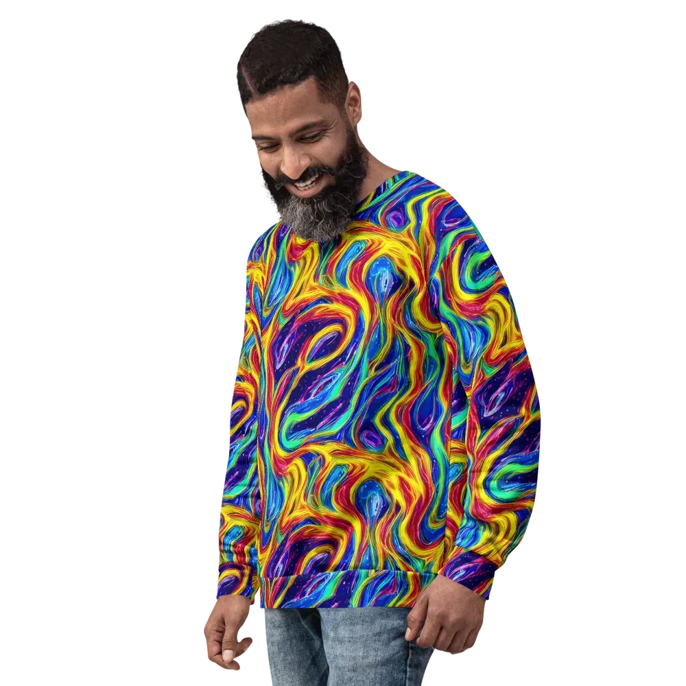 Lemon Comet Garden on Sweatshirt — Left Front