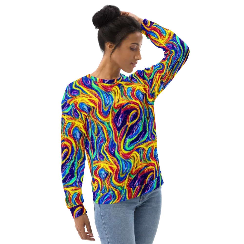 Lemon Comet Garden on Sweatshirt — Right Front