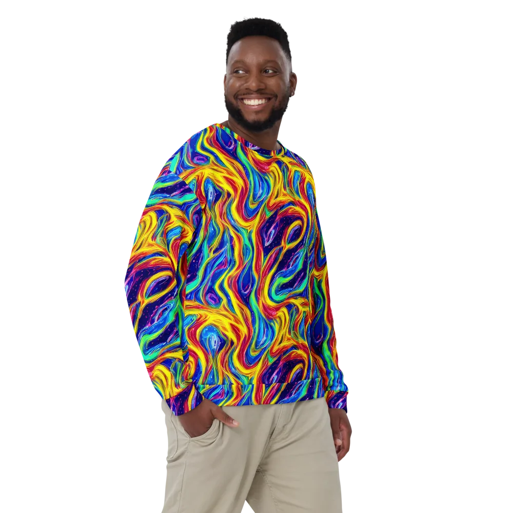 Lemon Comet Garden on Sweatshirt — Front
