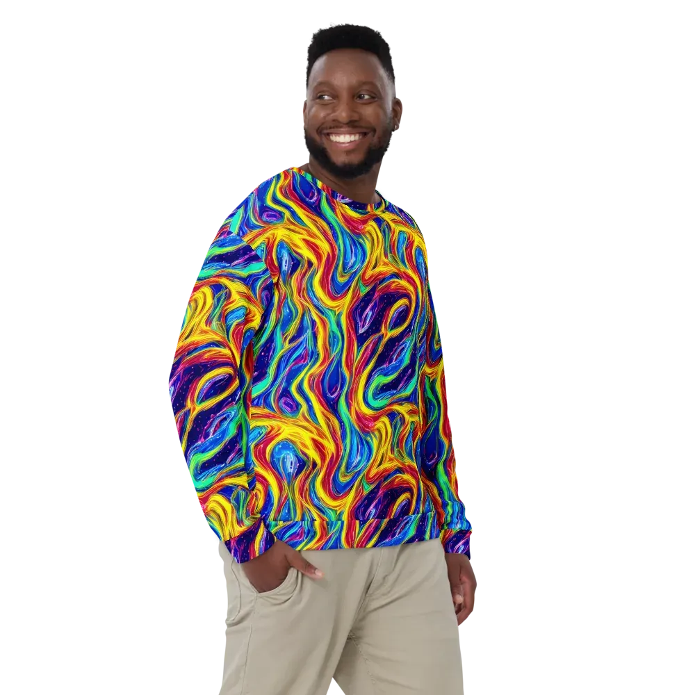 Lemon Comet Garden on Sweatshirt — Front