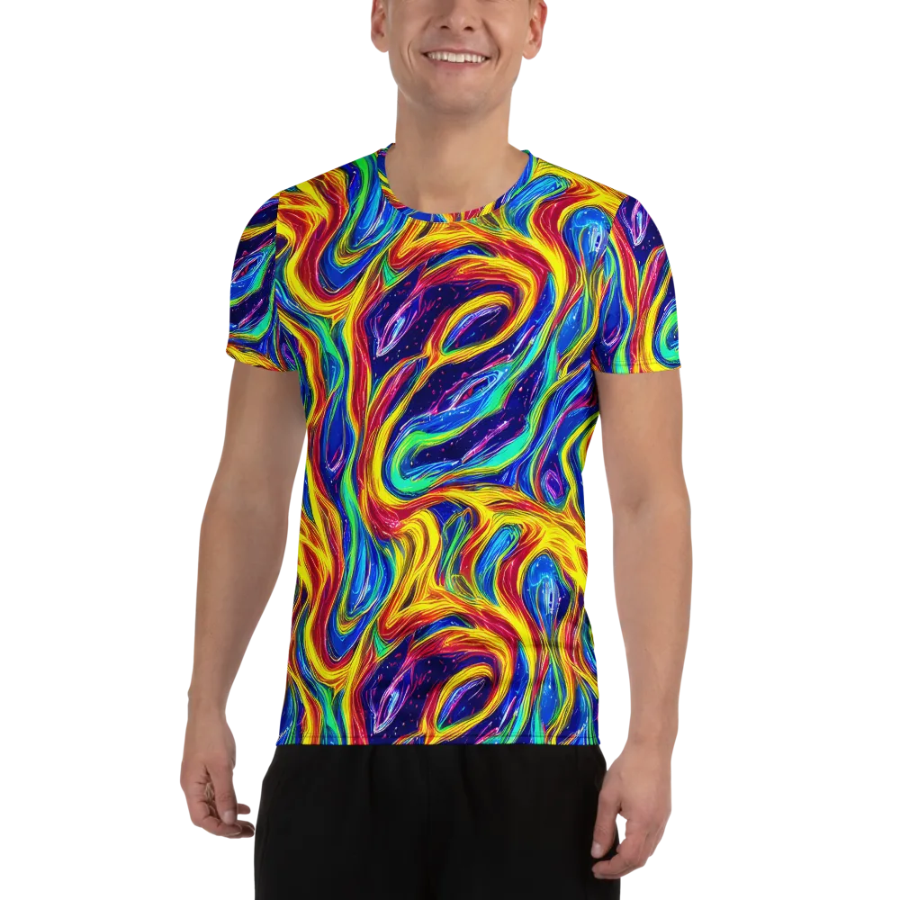 Lemon Comet Garden on Men's Athletic T-Shirt — Front