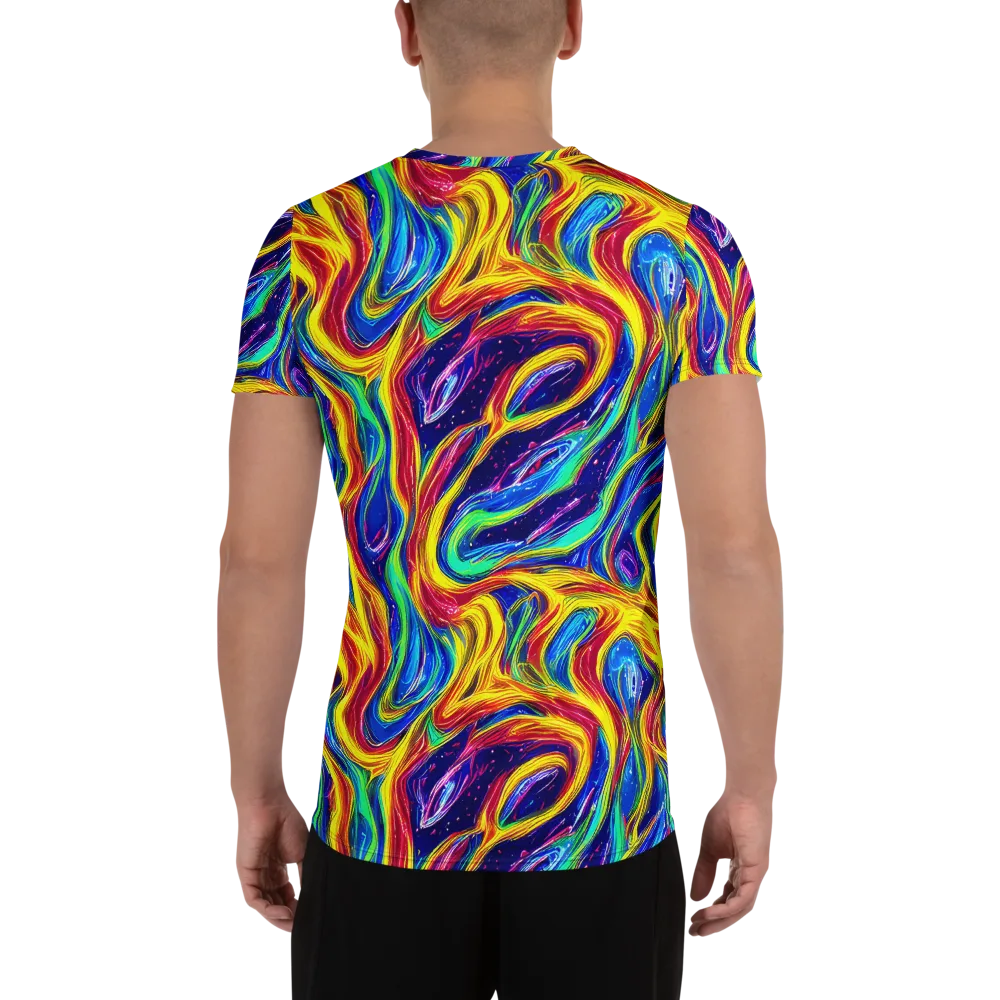 Lemon Comet Garden on Men's Athletic T-Shirt — Back