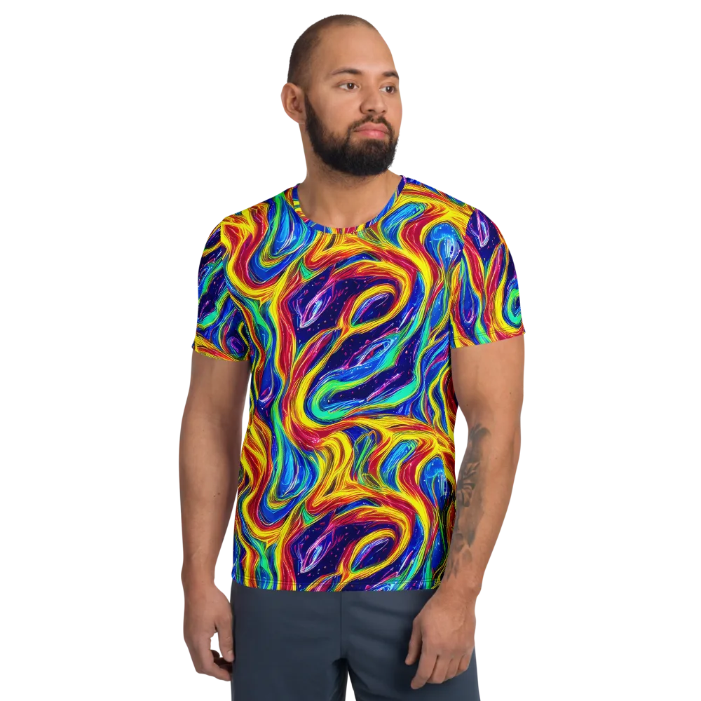 Lemon Comet Garden on Men's Athletic T-Shirt — Front