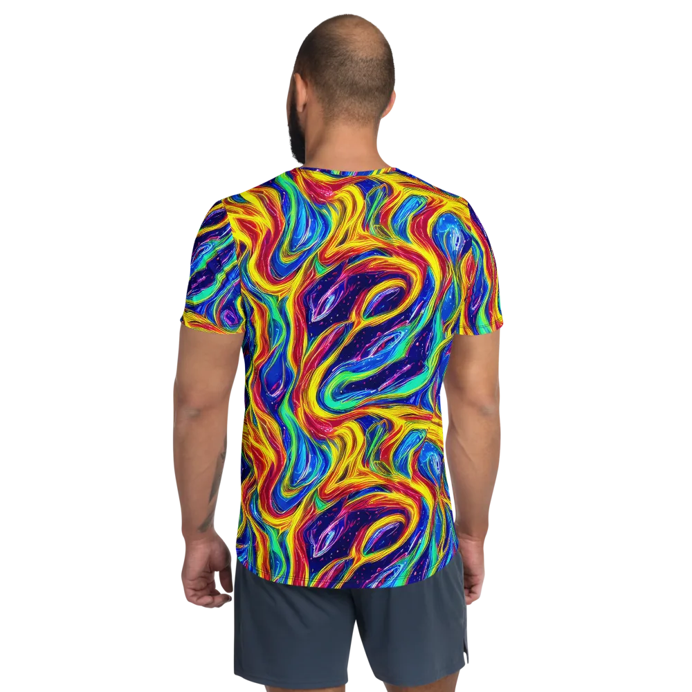 Lemon Comet Garden on Men's Athletic T-Shirt — Back