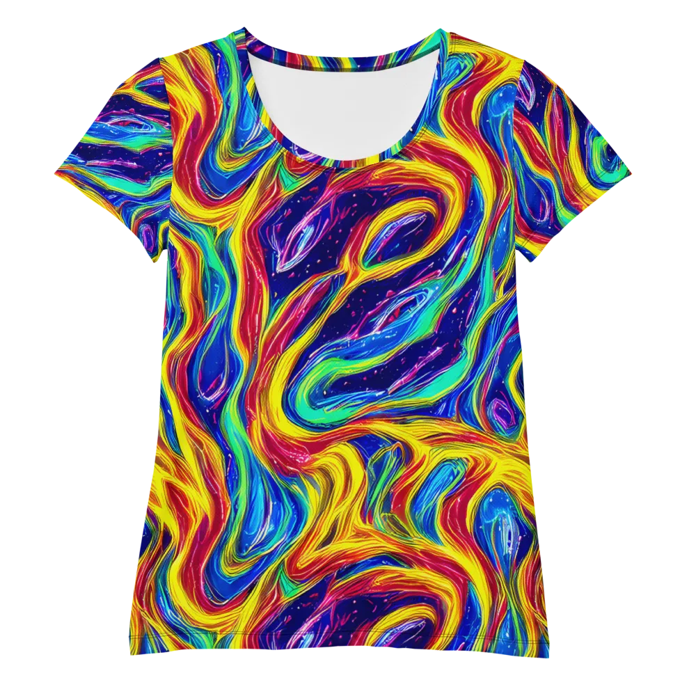 Lemon Comet Garden on Women's Athletic T-Shirt — Front