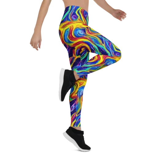 Lemon Comet Garden on a Leggings