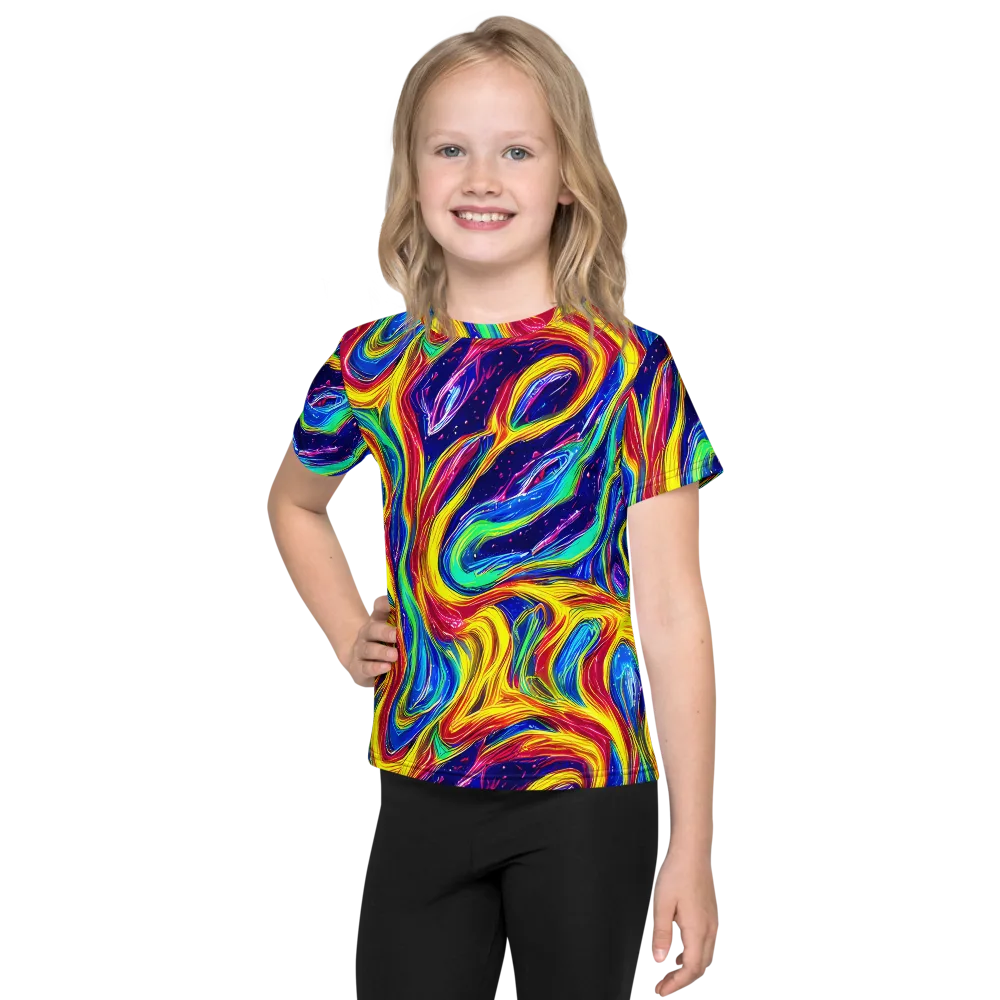 Lemon Comet Garden on Kids Crew Neck T-Shirt — Front