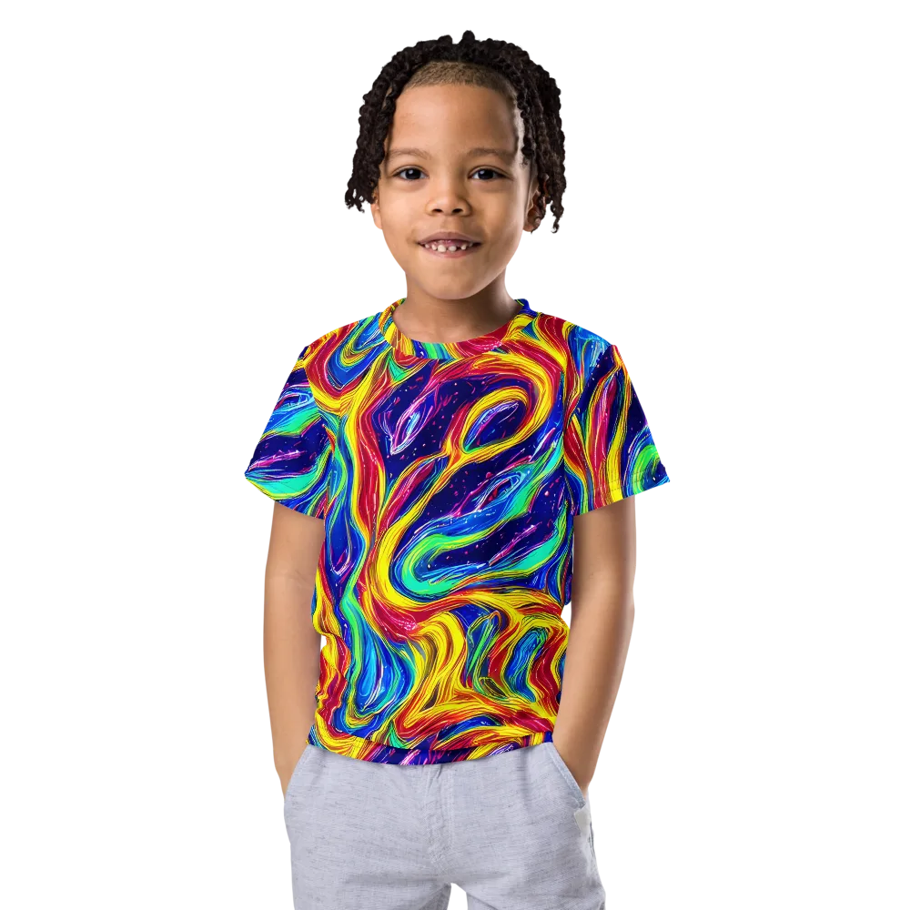 Lemon Comet Garden on Kids Crew Neck T-Shirt — Front