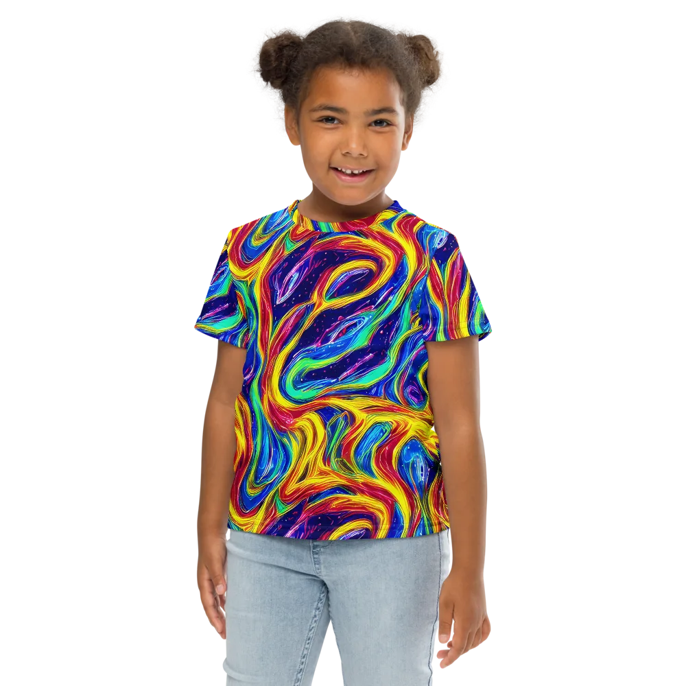 Lemon Comet Garden on Kids Crew Neck T-Shirt — Front